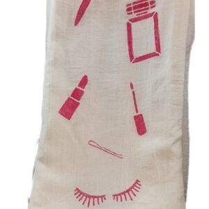 Pink and White Hand Or Tea Towel